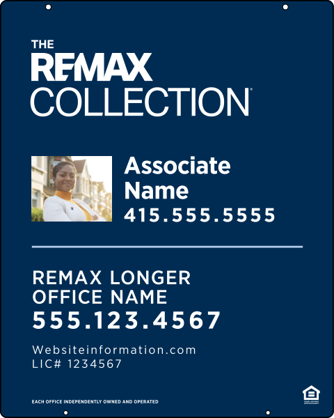 Collection Associate Name w Photo & License Number Hanging Sign Panel,  30h x 24w, Steel